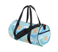 Blue Ocean Waves Sac de sport pliable à porter sur l'épaule pour le week-end et le yoga
