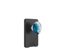 Blue Ocean Waves Sunny Beach Design on Black PopSockets PopWallet pour MagSafe