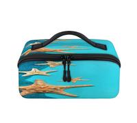 Blue Oceans Trousse de maquillage de voyage portable étanche avec coquillages et étoiles de mer Pour homme et femme