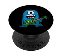 Blue One Eyed Monster Rock Guitariste PopSockets PopGrip Adhésif