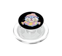 Blue Otter Winter Portrait Lover Graphic Rose et Jaune PopSockets PopGrip pour MagSafe