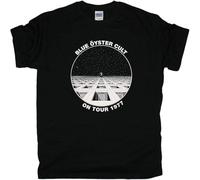 Blue Oyster Cult on Tour 1977 Black T-Shirt Blue yster Cult Occult Rock