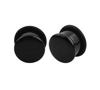 Blue Palm Jewelry Paire de bouchons évasés simples en verre noir - Tailles 2GA-13/16 E586BK, verre