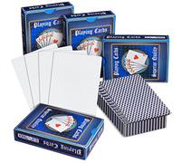 Blue Panda 4 Jeux de Cartes à Jouer Vierges à Décorer - Cartes Personnalisables Vierges d'un Côté - Matériau Résistant de 300 g/m² (Lot de 4)