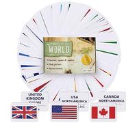 Blue Panda Lot de 205 cartes flash avec drapeaux des pays du monde pour l'éducation - Cartes flash géographiques pour enfants avec continent et capitale - Cartes flash pour enfants (6,3 x 8,9 cm)