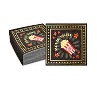 BLUE PANDA Lot de 50 serviettes en papier 3 plis, 12,7 x 12,7 cm, pour décoration intérieure et extérieure - Noirs