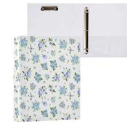 Blue Pansies Bluebell Flower Classeur à 3 anneaux en D A4 avec 200 feuilles pour enfants, fournitures scolaires, femmes, hommes et bureau