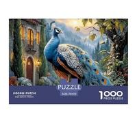 Blue Paon Puzzles 1000 Pièces Cadeau Unique Forest Villa Challenge Toy À De Qualité Supérieure Peinture Art pour Adultes Et Enfants À Partir De 14 Ans 70x50cm/1000pcs