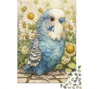 Blue Parakeet Flower 1000 Pieces for Adults Bird in Daisy Field Fun and Challenging Family Game Great Gift 38x26cm 1000pcs