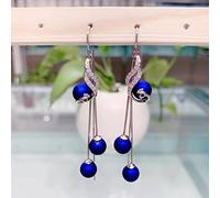 Blue Phoenix Tail Long Tassel Tempérament Japonais Et Coréen Boucles D'Oreilles Phoenix Pour Petite Amie Bleu, Argent 925, OZZKI, Bleu,
