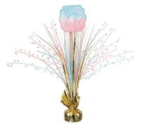 Blue & Pink The Big Reveal Spray Centre de table - 45,7 cm (1 pièce) - Feuille d'aluminium, plastique et papier - Parfait pour les fêtes de révélation du sexe, les fêtes prénatales et les célébrations