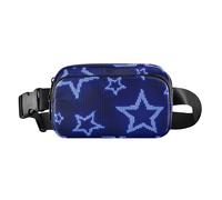 Blue Pixel Stars Sac banane tendance pour homme et femme Sac de sport à bandoulière multifonction avec sangle réglable pour voyage, gym, travail, Blue Pixel Stars, 1 size