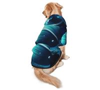 Blue Planet Sweat à capuche pour chien de taille moyenne et grande - Manteau d'hiver pour animal de compagnie, noir