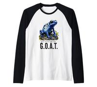 Blue Poison Fléchette Grenouille Chèvre Illustration d'Amphibien Vibrant Manche Raglan