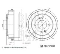 BLUE PRINT ADBP470050 Tambour de frein pour KIA