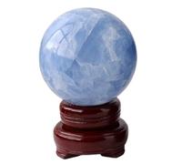 Blue Quartz Magic Sphere Celestite Crystal Ball Feng Shui Home Decor Divination Ornament Rare Crystal Ball for Decoration,8~9cm