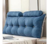 Blue Queen Coussin rectangulaire de 150 cm pour tête de lit - Grand coussin de dossier rembourré pour maison, dortoir, lit de jour - Couleur unie avec housse amovible pour un confort ultime