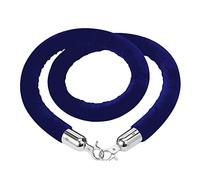 Blue Queue Corde de barrière - 2,7 m - Séparateur de ligne avec crochets chromés argentés pour hôtels, restaurants, cinémas - Rail mural avant d'armoire (lot de 1)