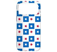 Blue Red Geometric Pentagon Square Star Panama Pattern Coque pour iPhone 17 Pro Max