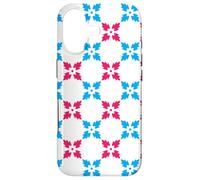 Blue Red Snowflakes Cross Leaves Flower Symmetry Pattern Coque pour iPhone 17