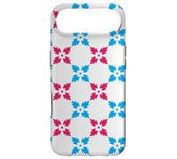 Blue Red Snowflakes Cross Leaves Flower Symmetry Pattern Coque pour iPhone Air