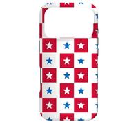 Blue Red Square Star Panama Colors Geometric Pattern Coque pour iPhone 17 Pro