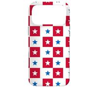 Blue Red Square Star Panama Colors Geometric Pattern Coque pour iPhone 17 Pro Max