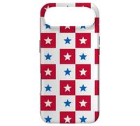 Blue Red Square Star Panama Colors Geometric Pattern Coque pour iPhone Air