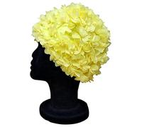 Blue Reef Vierge Floral Bonnet de bain classique rétro 3D Pétale de fleur uni Couleur unie Joli élégant Vintage Bonnet de bain Taille unique Adulte (Jaune)