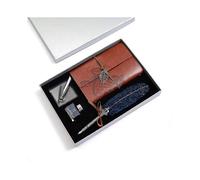 (Blue)Retro Calligraphy Feather Dip Pen Writing Ink Notebook Fountain Pens Stationery