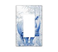Blue Rhino Plaque de protection pour interrupteur, design élégant de faune sauvage pour décoration d'intérieur, plaques murales en thermoplastique, taille standard à bascule simple