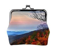 Blue Ridge Mountains - Porte-monnaie imprimé montagnes - Mini porte-monnaie pour femme - Petit porte-monnaie pour carte de crédit, carte d'identité et clés, noir, One Size, Vintage