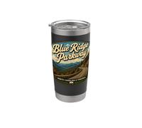Blue Ridge Parkway Mountains Drive Voyage Caroline du Nord Gobelet isotherme en acier inoxydable double paroi