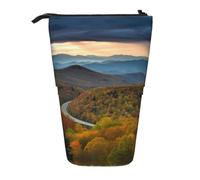 Blue Ridge Parkway Mountains Trousse rétractable verticale facile à utiliser Taille réglable selon les besoins, Noir , Taille unique, Cartable