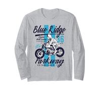 Blue Ridge Parkway VA NC Design Moto Vintage Manche Longue
