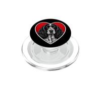 Blue Roan Cocker Spaniel Cœur PopSockets PopGrip pour MagSafe