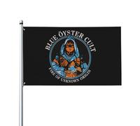 Blue Rock Oyster Music Cult Band Fire Of Unknown Origin Drapeau à suspendre Bannière Drapeaux pour extérieur Intérieur Jardin Automne Dortoir 0,9 x 1,5 m