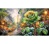 Blue-Rose-in-Ice-Cave-with-Butterflies Papier recyclé Puzzle 1000 pièces Idée Cadeau Parfaite Jeux éducatifs pour Femmes et Hommes Beau Puzzle de décoration 38x26/1000 pièces