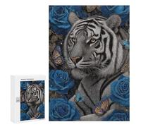 Blue Rose Tiger Wall Art Puzzle 1000 Pièces Educa Jouet en Bois Cadeau Unique Décoration Intérieure Jeu Éducatif Challenge Toy Adultes Et Enfants À Partir De 14 Ans 300 PCS