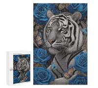 Blue Rose Tiger Wall Art Puzzle 1000 Pièces Educa Jouet en Bois Cadeau Unique Décoration Intérieure Jeu Éducatif Challenge Toy Adultes Et Enfants À Partir De 14 Ans 1000 PCS