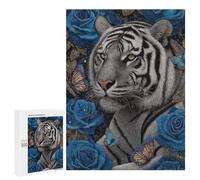 Blue Rose Tiger Wall Art Puzzle 1000 Pièces Educa Jouet en Bois Cadeau Unique Décoration Intérieure Jeu Éducatif Challenge Toy Adultes Et Enfants À Partir De 14 Ans 500 PCS