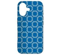 Blue Round Hexagon Ring Circle Modern Geometric Pattern Coque pour iPhone 17