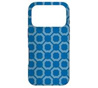Blue Round Hexagon Ring Circle Modern Geometric Pattern Coque pour iPhone 17 Pro