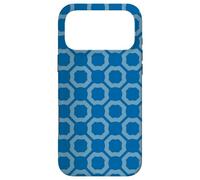 Blue Round Hexagon Ring Circle Modern Geometric Pattern Coque pour iPhone 17 Pro Max