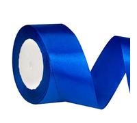 Blue Satin Ribbon 1-1/2 Inch x 1 Rolls Blue Wide Satin Fabric Ribbon for Gift Packaging, Christmas, Wedding, Flower Bouquet, Holiday Party, Invitation