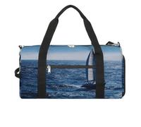 Blue Sea Sac de sport imperméable pour homme et femme Motif voilier Grand sac de sport pour voyage et entraînement