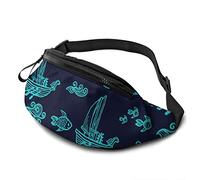 Blue Sea Sailboat Fanny Pack Sacs Banane pour Femmes et Hommes, Sac Ceinture décontracté Sac Banane à bandoulière avec Sangle réglable pour la Course à Pied, la randonnée en Plein air