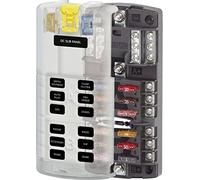 Blue Sea Systems Bloc de fusibles STB 12 Fentes W/GND/CVR Unisexe-Adulte, avec Housse, Taille Unique