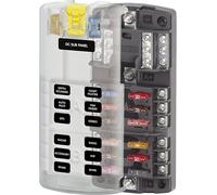 Blue Sea Systems Bloc de fusibles STB 12 Fentes W/GND/CVR Unisexe-Adulte, avec Housse, Taille Unique