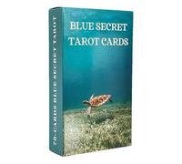 Blue Secret Tarot, Tarot Set Family, English Tarot Cards, Fortune Telling Game, Tarot Decks Beginners, Tarot Deck Set, Family Tarot Game for Beginners Enthusiasts